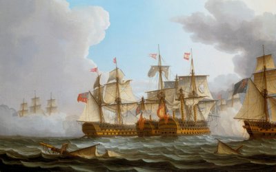 Bitva u mysu svatého Vincenta od Thomas Buttersworth