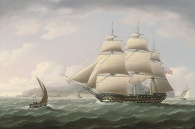 Loď Čestné východoindické společnosti Dunira proplouvající zátokou Funchal na ostrově Madeira - Thomas Buttersworth od Thomas Buttersworth