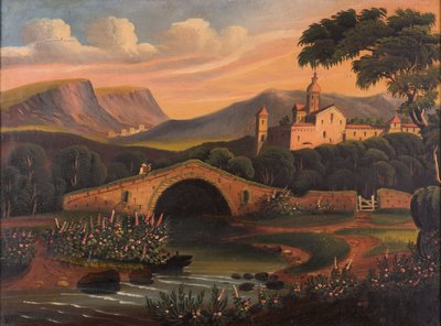 Italská scéna s mostem, 1840-1860 od Thomas Chambers
