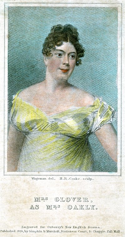 Paní Clover, jako paní Oakly, 1818 od Thomas Charles Wageman