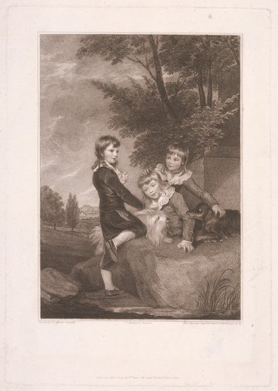 Thomas Philip třetí lord Grantham, poté Earl De Grey se svými bratry Frederickem Johnem a Philipem od Thomas Cheesman