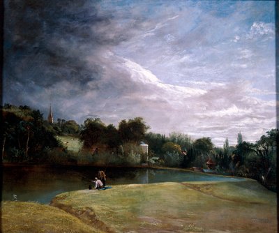 Chlapci rybaření v přehradě poblíž Hampstead. od Thomas Christopher Hofland