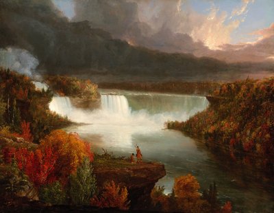 Pohled na Niagarské vodopády z dálky od Thomas Cole