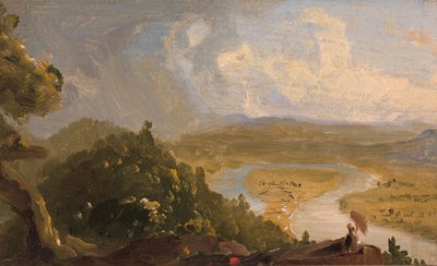 Skica pro pohled z Mount Holyoke, Northampton, Massachusetts, po bouřce (The Oxbow) od Thomas Cole