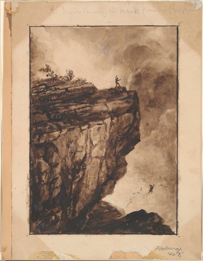 Ďábel shazující mnicha z propasti od Thomas Cole