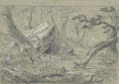 Fontána, č. 1: Zraněný Indián hasící žízeň smrti, 1843. od Thomas Cole