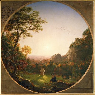 Osamělý kříž - podle básně Felicie Haymansové ... (malba na plátně) od Thomas Cole