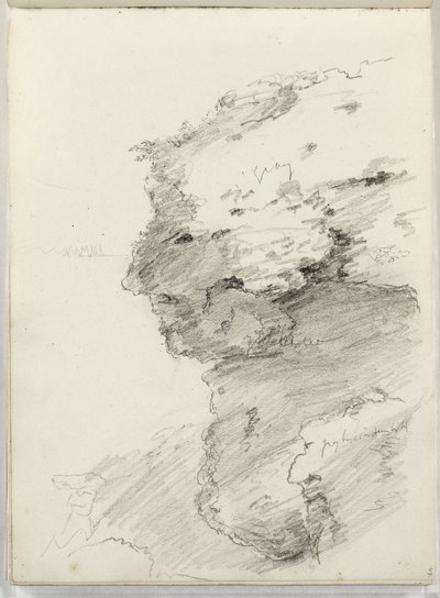 Bez názvu (detail útesu s listy) 1831 (tužka na papíře) od Thomas Cole