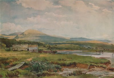 River Scene with Cottages, c1887 od Thomas Collier