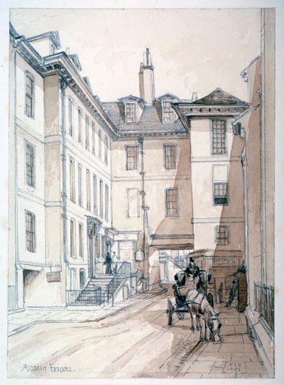 Austin Friars Street, City of London, 1851. od Thomas Colman Dibdin