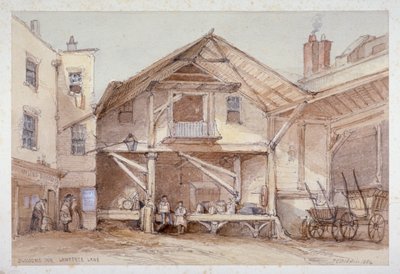 Blossoms Inn, Lawrence Lane, City of London, 1854. od Thomas Colman Dibdin
