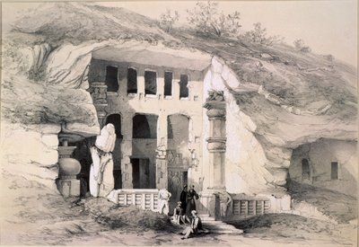 Kannari, Exteriér Velké jeskyně Chaitya, 1845 od Thomas Colman Dibdin