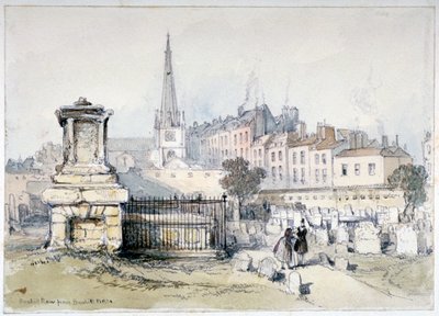 Pohled na Bunhill Row z Bunhill Fields, Finsbury, Islington, Londýn, c1860. od Thomas Colman Dibdin