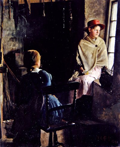 Interiér chaty, Newlyn (1884 (olej na plátně) od Thomas Cooper Gotch