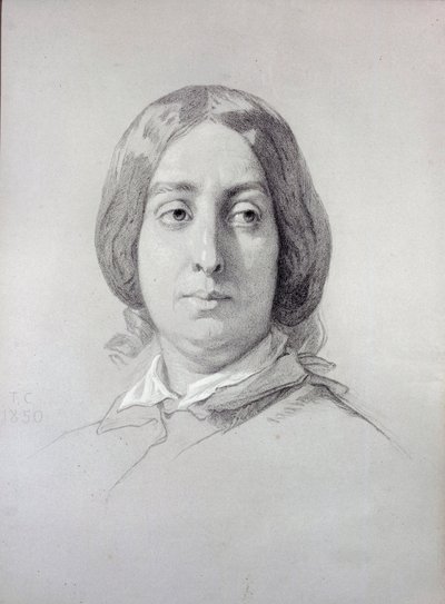 Portrét ženy z dopisů George Sand (1804-1876) Aurore Dupin, Baronne Dudevant Kresba Thomas Couture (1815-1879) 1844 Paříž, Muzeum romantického života od Thomas Couture
