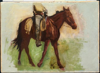 Náčrt pro "Cowboys in the Badlands" od Thomas Cowperthwait Eakins