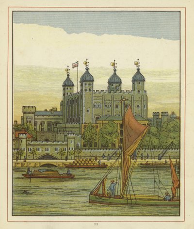 Lodě na řece Temži s Tower of London za ní od Thomas Crane