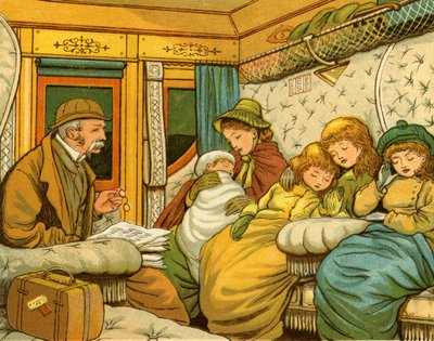 Cestování vlakem v 80. letech 19. století z Paříže do Calais v noci. od Thomas Crane
