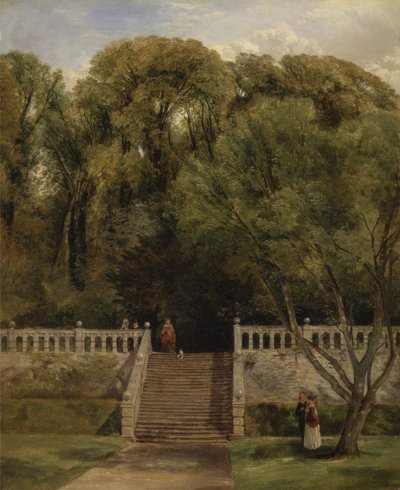 Na terase v Haddon Hall, Derbyshire od Thomas Creswick