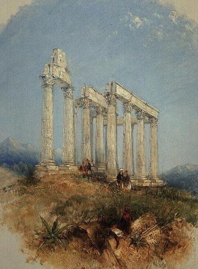 Chrám Jupitera Olympia, Atény od Thomas Creswick