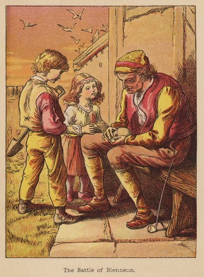 Bitva u Blenheimu (kolorovaná rytina) od Thomas Dalziel