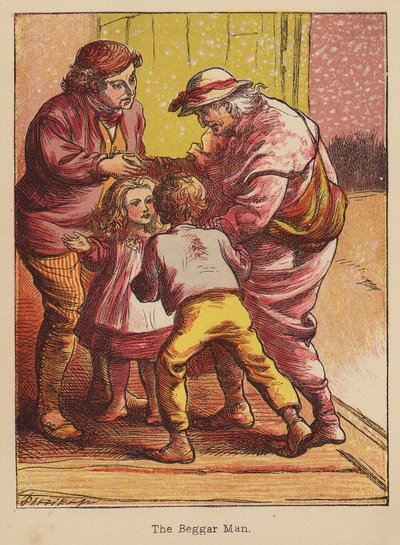 Žebrák (kolorovaná rytina) od Thomas Dalziel