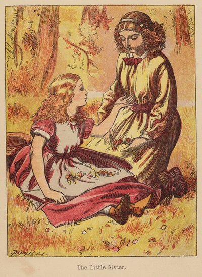 Malá sestra (kolorovaná rytina) od Thomas Dalziel