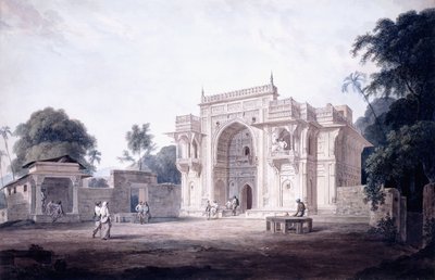 Brána vedoucí k mešitě, Chunargarh, Uttar Pradesh, c. 1789-90 od Thomas Daniell