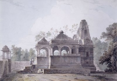 Hinduistický chrám v pevnosti Rohtas, Bihar, od Thomas Daniell