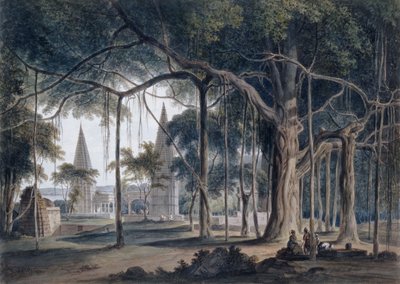 Hinduistické chrámy v Aghori, Uttar Pradesh, od Thomas Daniell