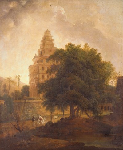 Cestovatelé na cestě u Kalyan Mahal, Gingee, Tamil Nadu od Thomas Daniell