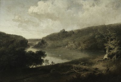 Pohled na jezero, asi 1830 (olej na plátně) od Thomas Doughty
