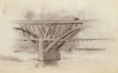 Kresba Girard Avenue BridgeVerso Skica vesla, c. 1871. od Thomas Eakins