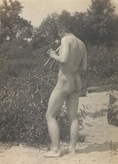 Thomas Eakins, akt, hrající dýmky, ca. 1883. od Thomas Eakins