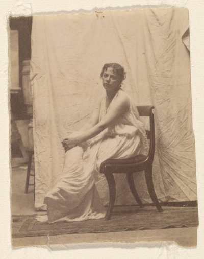 [Weda Cooková v klasickém kostýmu v Eakinsově ateliéru na Chestnut Street] od Thomas Eakins