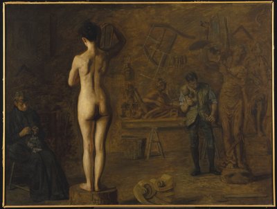 William Rush při vyřezávání své alegorické sochy řeky Schuylkill od Thomas Eakins