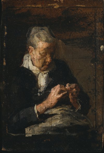 Žena pletoucí od Thomas Eakins