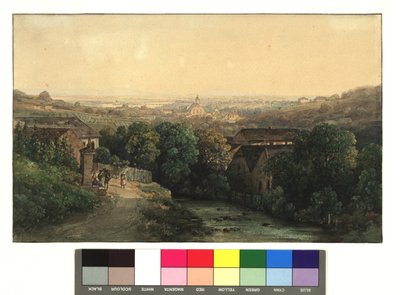 Blick auf Heiligenstadt und Wien vom Nußberg aus od Thomas Ender