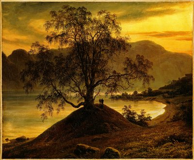 Stará bříza u Sognefjordu od Thomas Fearnley