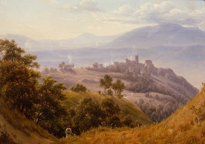 Pohled na Olevano, asi 1834 (obraz) od Thomas Fearnley