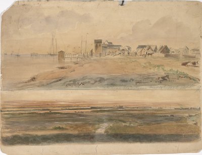 Indianola, Texas a Indianola s bodem Lavaca v dálce, 16. května 1852 (akvarel na papíře) od Thomas Flintoff