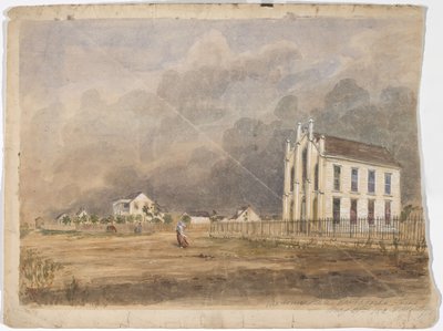 Zednářský sál, Matagorda, Texas, 21. května 1852 (akvarel na papíře) od Thomas Flintoff