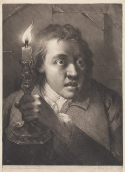Mann mit Kerze od Thomas Frye