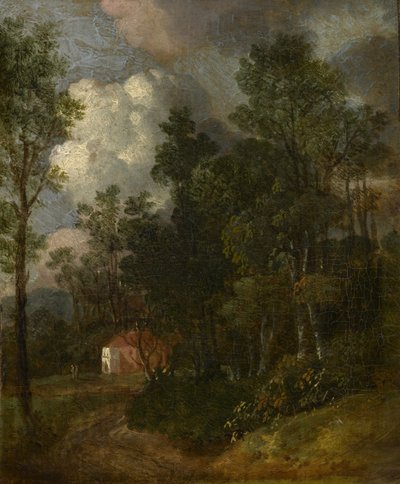 Zalesněná krajina s postavami u domu, c.1752 od Thomas Gainsborough