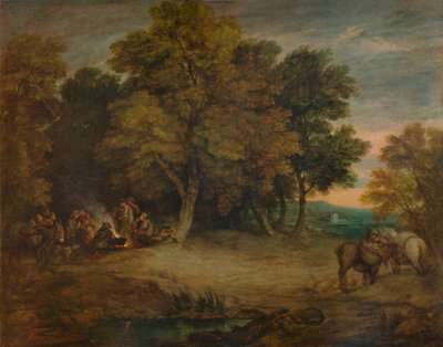 Gipsy Encamp: Západ slunce, c1758, 1935 od Thomas Gainsborough