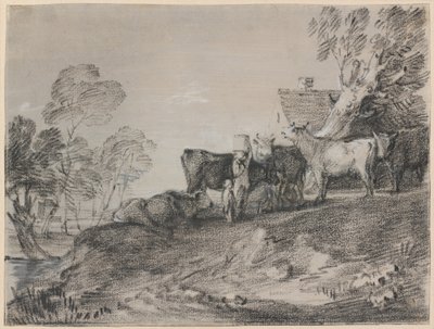 Krajina s dobytkem u chalupy od Thomas Gainsborough