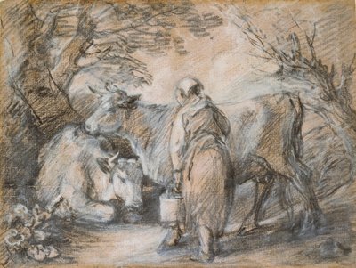 Dojička se dvěma krávami, polovina 18. století od Thomas Gainsborough