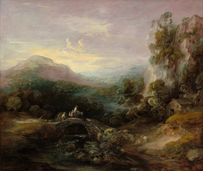 Horská krajina s mostem od Thomas Gainsborough