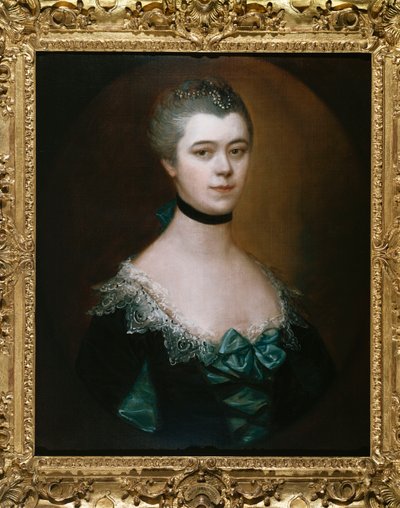 Portrét hraběnky ze Sussexu, délka přes prsa, v modrých šatech s černým lemováním od Thomas Gainsborough