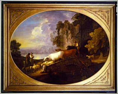 Říční krajina s rustikálními milenci od Thomas Gainsborough